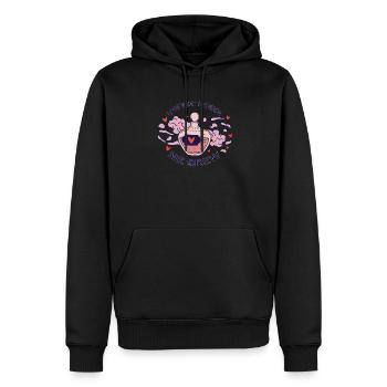 Schau, was du mir gebraut hast - Männer Premium Bio Hoodie - Schwarz - Vorne - Nico (187cm)