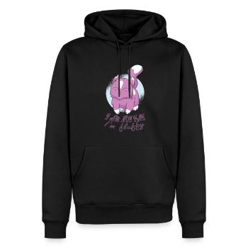 Ich bin nicht fett, ich bin flauschig - Männer Premium Bio Hoodie - Schwarz - Vorne - Nico (187cm)