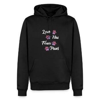 L’amour a quatre pattes chiens Amoureux des chiens Gassi - Sweat à capuche Premium bio Homme - noir - Devant - Nico (187cm)