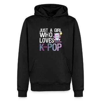 Une seule fille, la K-Pop Korean Panda Music - Sweat à capuche Premium bio Homme - noir - Devant - Nico (187cm)