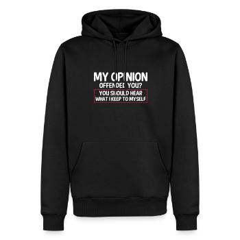 Meine Meinung Beleidigt Sie Sarkastische - Männer Premium Bio Hoodie - Schwarz - Vorne - Nico (187cm)