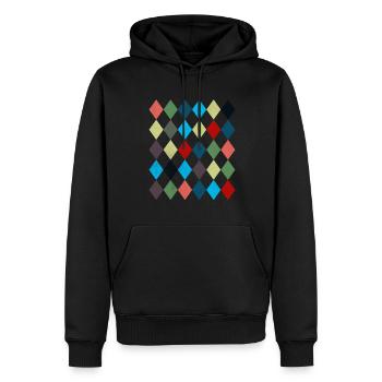 Rhombus Weißes Rotes Kostüm Halloween Anzug - Männer Premium Bio Hoodie - Schwarz - Vorne - Nico (187cm)