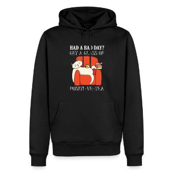 Holen Sie Sich Ein Glas Positiv-Teekatze - Männer Premium Bio Hoodie - Schwarz - Vorne - Nico (187cm)