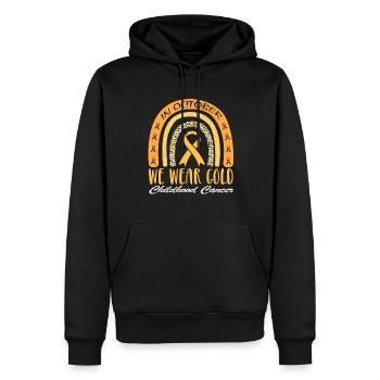Im Oktober Tragen Wir Goldene - Männer Premium Bio Hoodie - Schwarz - Vorne - Nico (187cm)