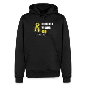 Im Oktober Tragen Wir Goldene - Männer Premium Bio Hoodie - Schwarz - Vorne - Nico (187cm)