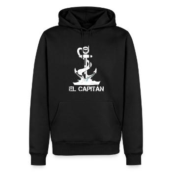 El Capitan Captain Captitán Boat Anker Seemann - Männer Premium Bio Hoodie - Schwarz - Vorne - Nico (187cm)