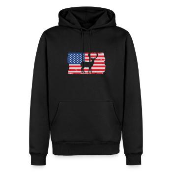 USA American Flag Patriotic Jagd Hunter - Männer Premium Bio Hoodie - Schwarz - Vorne - Nico (187cm)