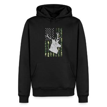USA American Flag Patriotic Jagd Hunter - Männer Premium Bio Hoodie - Schwarz - Vorne - Nico (187cm)