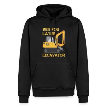 Bis Später Bagger-Kleinkind-Jungen-Kinder-Outfit - Männer Premium Bio Hoodie - Schwarz - Vorne - Nico (187cm)