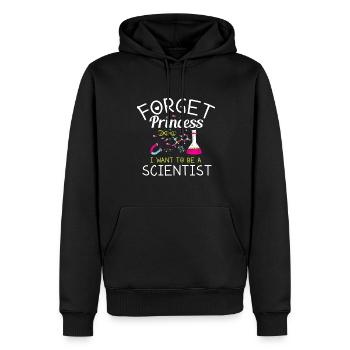 Oubliez princesse, je veux scientifique - Sweat à capuche Premium bio Homme - noir - Devant - Nico (187cm)