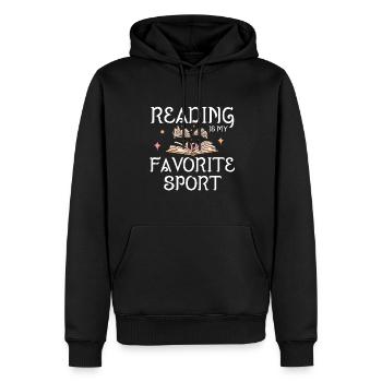 Lesen Ist Mein Lieblings -Sportbuchliebhaber - Männer Premium Bio Hoodie - Schwarz - Vorne - Nico (187cm)