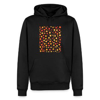 Motif à pois ludique Cercles jaunes orange - Sweat à capuche Premium bio Homme - noir - Devant - Nico (187cm)
