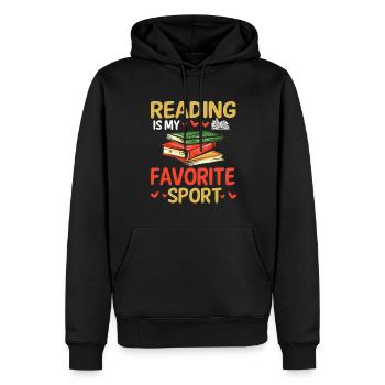 Lesen Ist Mein Lieblings -Sportbuchliebhaber - Männer Premium Bio Hoodie - Schwarz - Vorne - Nico (187cm)