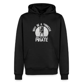 Pourquoi être une princesse quand on est pirate - Sweat à capuche Premium bio Homme - noir - Devant - Nico (187cm)