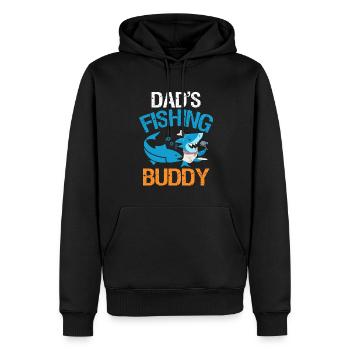 Pères Copain de pêche Père et fils Voyage de pêche - Sweat à capuche Premium bio Homme - noir - Devant - Nico (187cm)