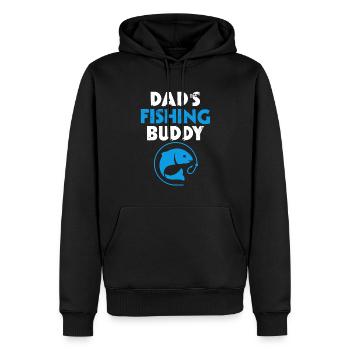 Pères Copain de pêche Père et fils Voyage de pêche - Sweat à capuche Premium bio Homme - noir - Devant - Nico (187cm)