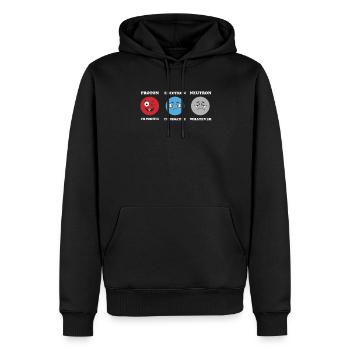 Proton Électrons -Neutron -Blagues Science Physique - Sweat à capuche Premium bio Homme - noir - Devant - Nico (187cm)