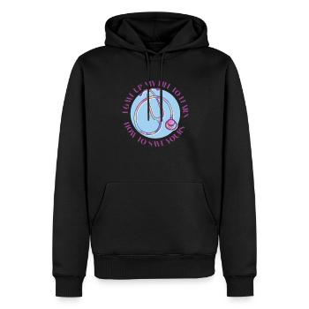 Ich habe mein Leben aufgegeben, um zu lernen - Männer Premium Bio Hoodie - Schwarz - Vorne - Nico (187cm)