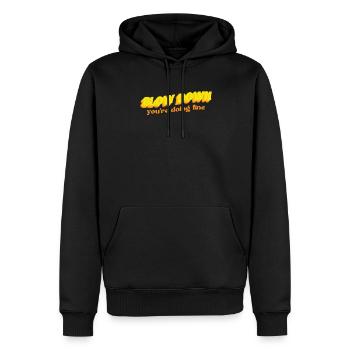 Verlangsamen Sie, Sie Machen Ein Gutes Angebots - Männer Premium Bio Hoodie - Schwarz - Vorne - Nico (187cm)