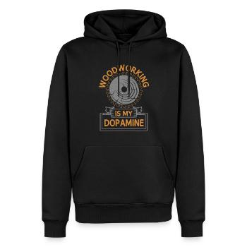 Le travail du bois est mon charpentier dopaminergique - Sweat à capuche Premium bio Homme - noir - Devant - Nico (187cm)