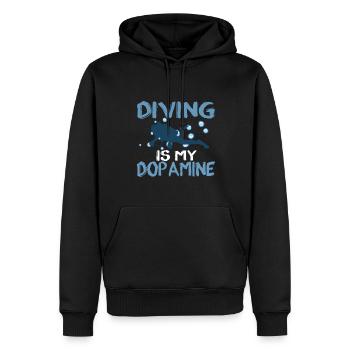 Tauchen Ist Mein Dopamin -Taucher Unter - Männer Premium Bio Hoodie - Schwarz - Vorne - Nico (187cm)