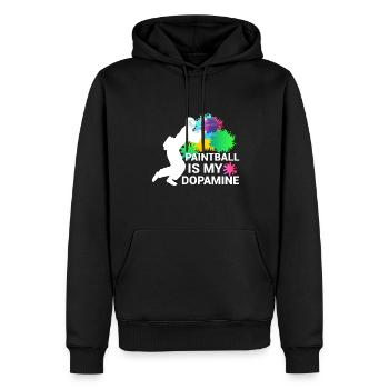 Paintball is my dopamine funny paintball - Men’s Premium Organic Hoodie - black - Front - Nico (187cm)