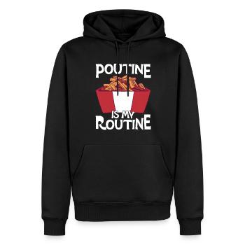 Poutine Canada Fast Food Specialty - Men’s Premium Organic Hoodie - black - Front - Nico (187cm)
