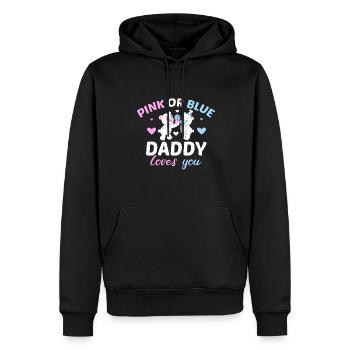 Pink Oder Blue Daddy Liebt Dich Vater Geschlecht - Männer Premium Bio Hoodie - Schwarz - Vorne - Nico (187cm)