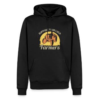 Stützen Sie Lokale Landwirte, Die - Männer Premium Bio Hoodie - Schwarz - Vorne - Nico (187cm)