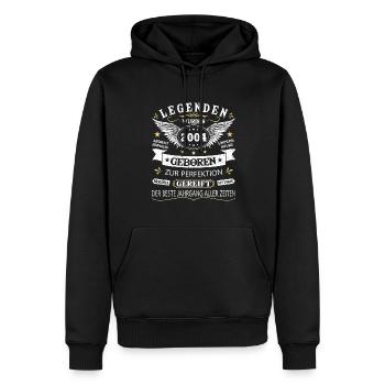 Legenden 2004 Geboren Geschenk Jahrgang 2004 - Männer Premium Bio Hoodie - Schwarz - Vorne - Nico (187cm)