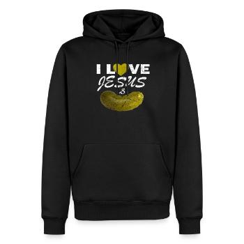 Ich Liebe Jesuss Pickles Zitat Herz Geschenk Gurke - Männer Premium Bio Hoodie - Schwarz - Vorne - Nico (187cm)