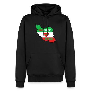 Erhöhen Sie Mit Den Frauen Der Iran Freedom Flag - Männer Premium Bio Hoodie - Schwarz - Vorne - Nico (187cm)