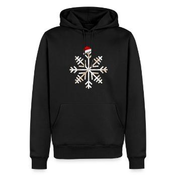 Schneeflocke Weihnachtsmütze Kegel Gold - Männer Premium Bio Hoodie - Schwarz - Vorne - Nico (187cm)