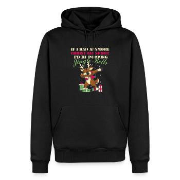 L’ de Сhristma voudrais-je jingler le cerf de Bell - Sweat à capuche Premium bio Homme - noir - Devant - Nico (187cm)