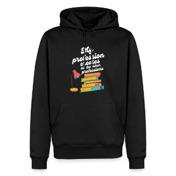 My Profession creates all the other professions - Männer Premium Bio Hoodie - Schwarz - Vorne - Nico (187cm)