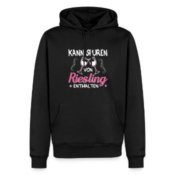 Kann Spuren Von Riesling Enthalten Weintrinker - Männer Premium Bio Hoodie - Schwarz - Vorne - Nico (187cm)