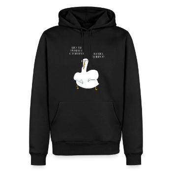 La citation de l’oie ukrainienne ne crie pas humour - Sweat à capuche Premium bio Homme - noir - Devant - Nico (187cm)