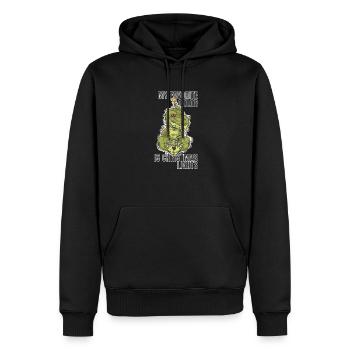 Meine Lieblingsfarbe Ist Weihnachtslichter - Männer Premium Bio Hoodie - Schwarz - Vorne - Nico (187cm)