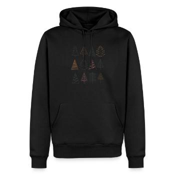 Les arbres de Noël célèbrent le jour de l’An - Sweat à capuche Premium bio Homme - noir - Devant - Nico (187cm)
