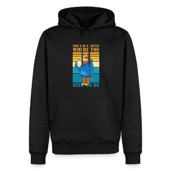 Sie Sind Genau Dort, Wo Sie Faultierkaffee Sein - Männer Premium Bio Hoodie - Schwarz - Vorne - Nico (187cm)
