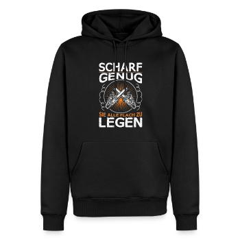 Scharf Genug Sie Alle Flach zu legen Forstwirt - Männer Premium Bio Hoodie - Schwarz - Vorne - Nico (187cm)