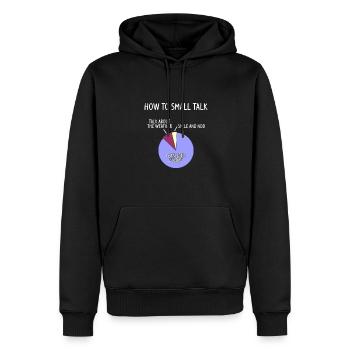 how to small talk - Männer Premium Bio Hoodie - Schwarz - Vorne - Nico (187cm)