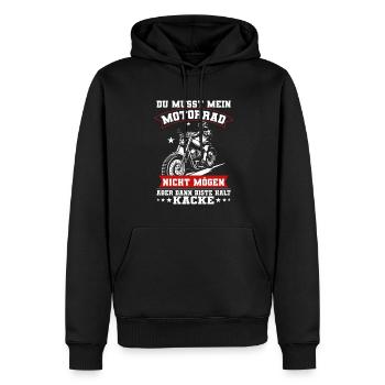 Motorradfahrer Spruch Bikerin Biker Motorrad - Männer Premium Bio Hoodie - Schwarz - Vorne - Nico (187cm)