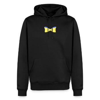Drapeau ukrainien Cadeau Mouche Jaune Bleu - Sweat à capuche Premium bio Homme - noir - Devant - Nico (187cm)