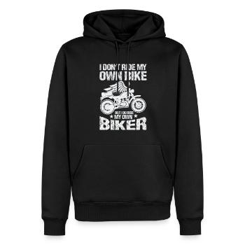 Ich Fahre Nicht Mit Meinem Eigenen Fahrrad, Aber - Männer Premium Bio Hoodie - Schwarz - Vorne - Nico (187cm)