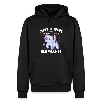 Juste une fille qui aime les éléphants - Sweat à capuche Premium bio Homme - noir - Devant - Nico (187cm)