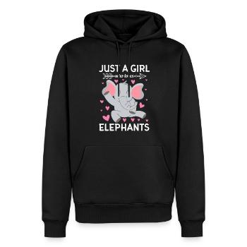 Juste une fille qui aime les éléphants - Sweat à capuche Premium bio Homme - noir - Devant - Nico (187cm)