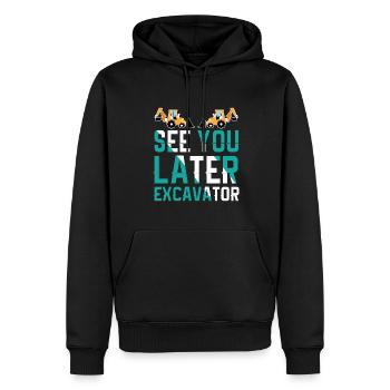 A plus tard Digger Drôle de petit garçon - Sweat à capuche Premium bio Homme - noir - Devant - Nico (187cm)