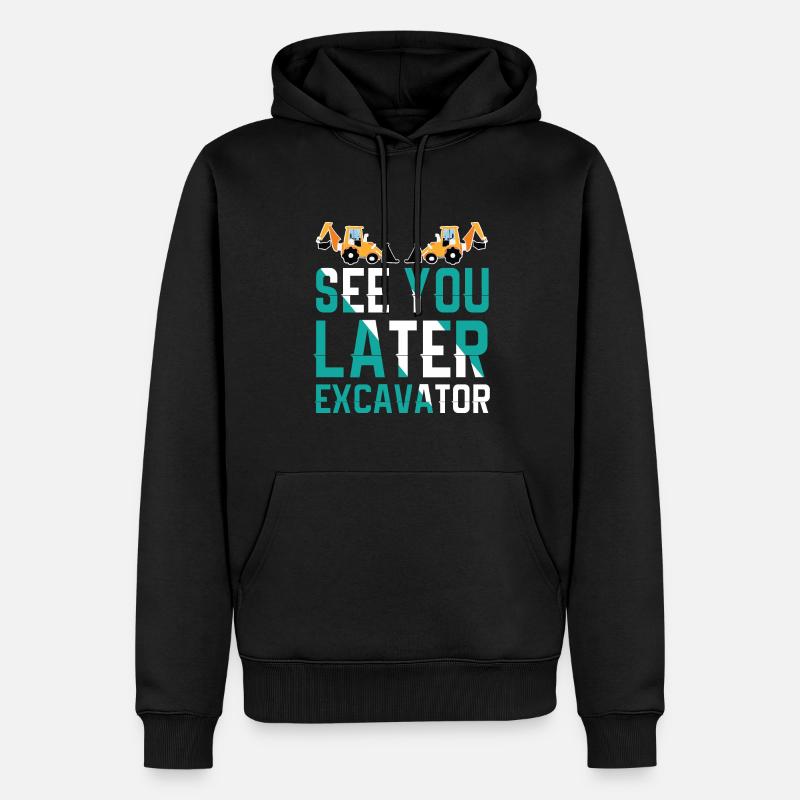 Bis Später Bagger Lustiger Kleinkindjunge - Männer Premium Bio Hoodie - Schwarz