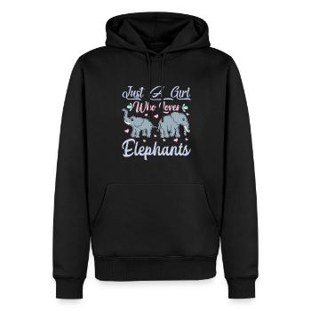 Juste une fille qui aime les femmes éléphants - Sweat à capuche Premium bio Homme - noir - Devant - Nico (187cm)